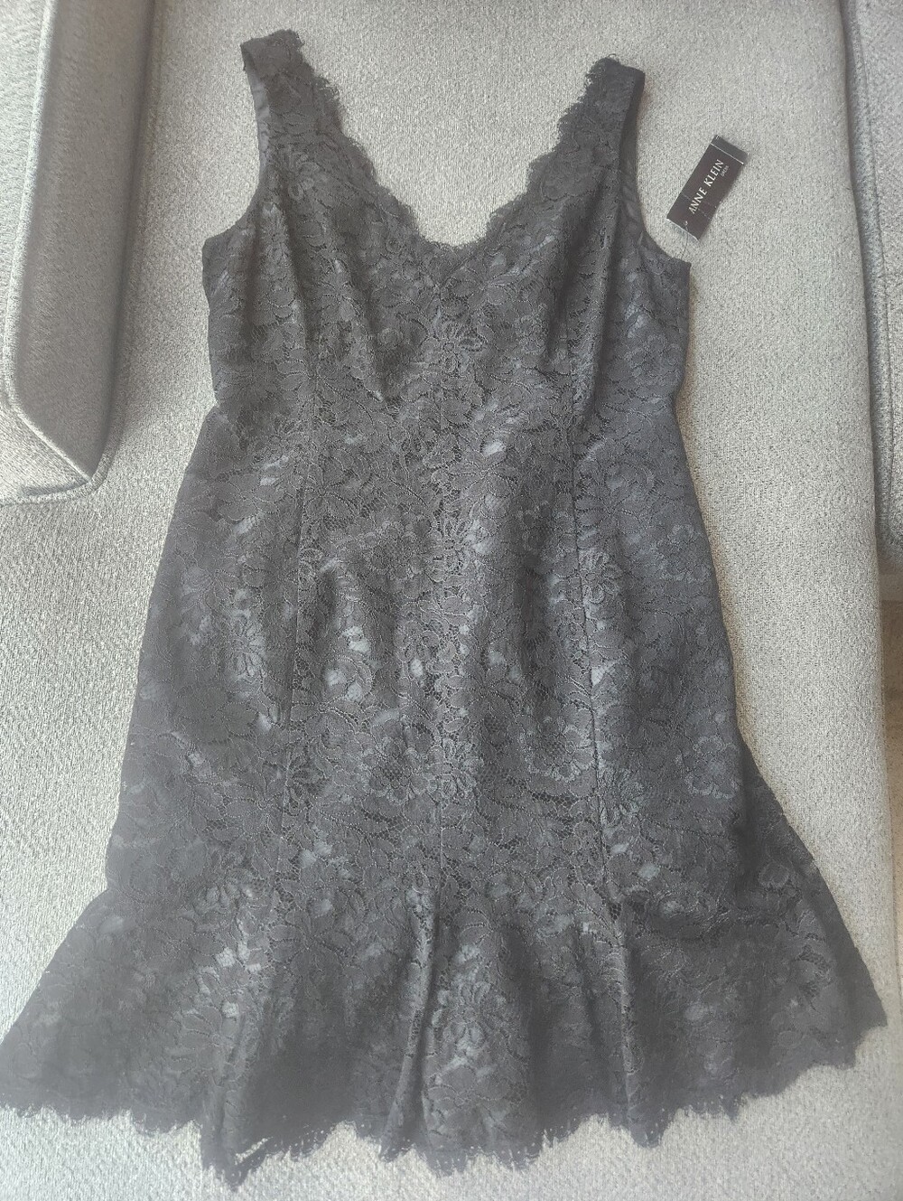 NWT Anne Klein Sleeveless Black Lace Dress Sz 12